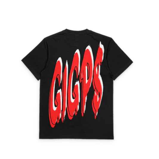 GIGPS Red Drip Oversize T Shirt - Black
